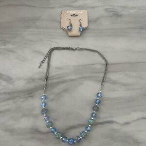 Beaded necklace and earrings